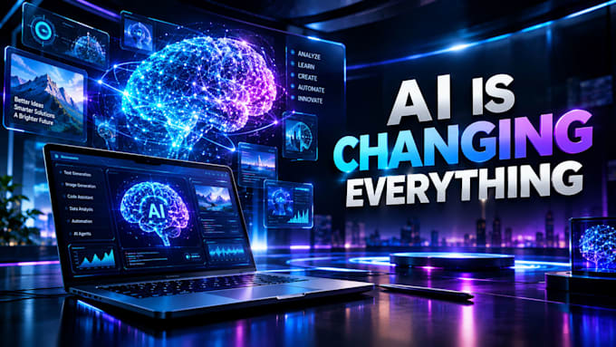 design high CTR ai and tech youtube thumbnails