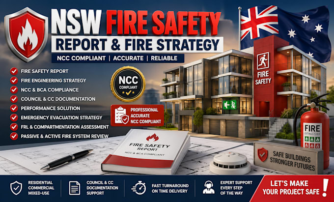 prepare nsw fire safety report fire strategy for cou ncil and cc