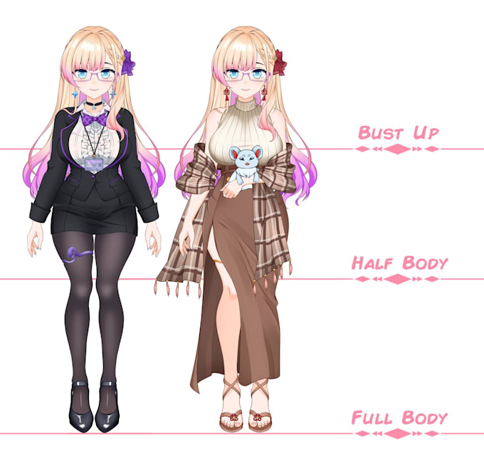 design and rig live2d vtuber model anime vtuber avatar 2d vtuber character