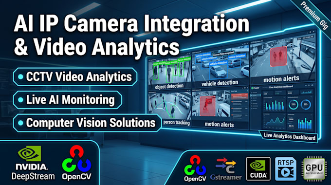 develop IP camera, cctv analytics and live video monitoring system