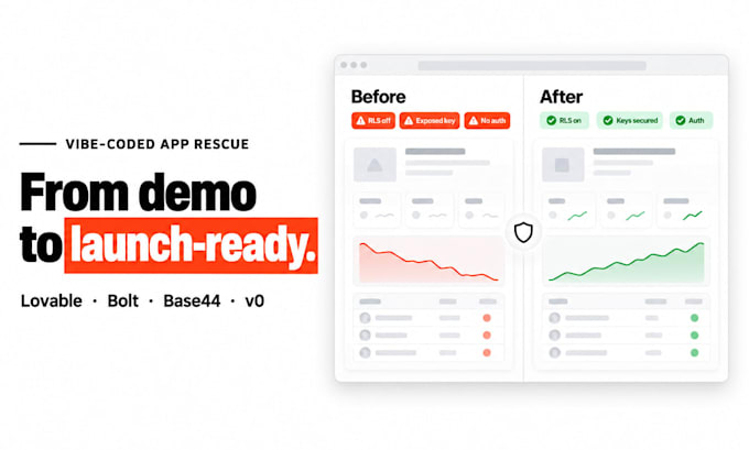 fix and secure your lovable, bolt or base44 app for launch