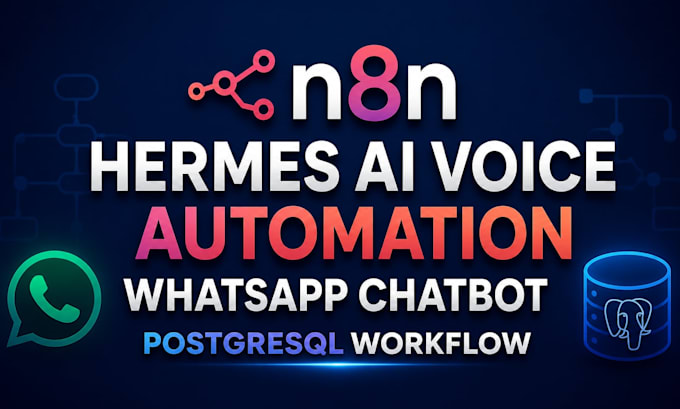 setup n8n hermes ai voice automation, whatsapp chatbot, postgresql workflow