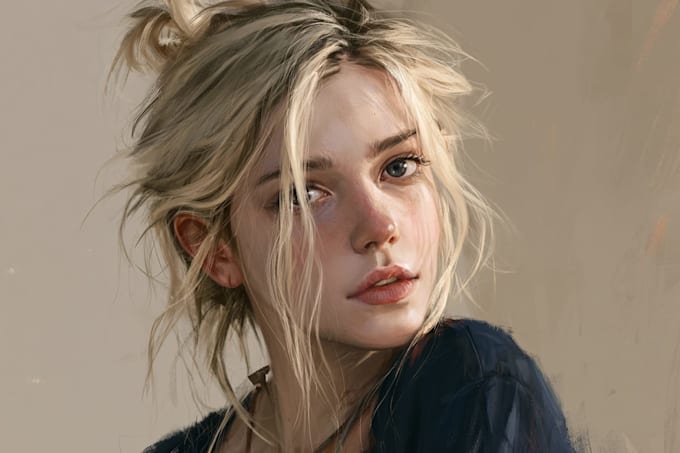 draw hyper realistic digital portrait painting