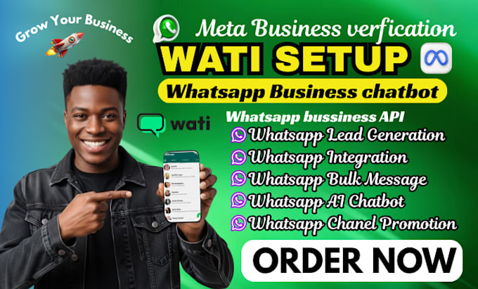 setup wati whatsapp API chatbot automation CRM integration