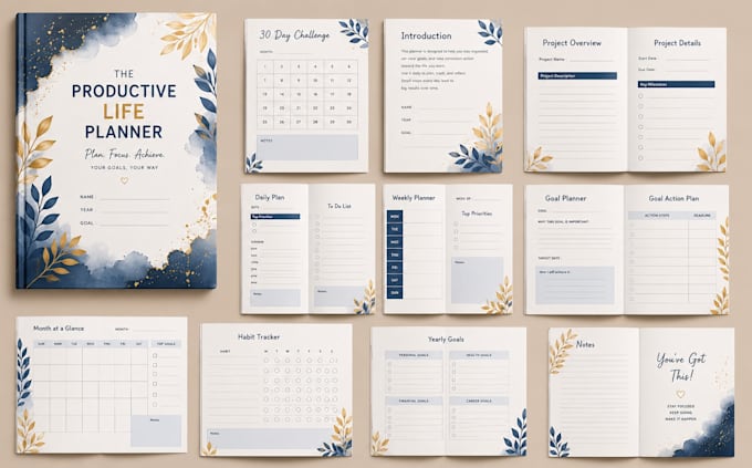 design canva digital planner, printable and clickable PDF for etsy and goodnotes