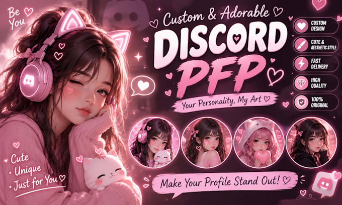 design a unique and eye catching discord pfp avatar