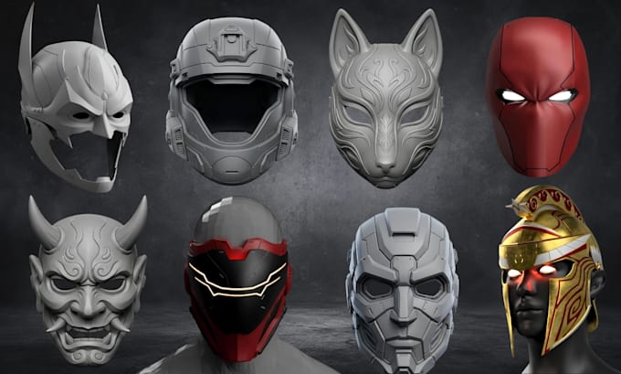 deisgn custom printable stl cosplay helmet mask armor prop
