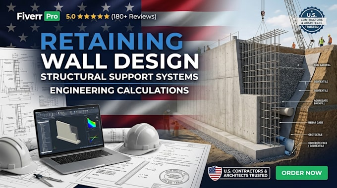 design retaining wall, structural support system, foundation wall