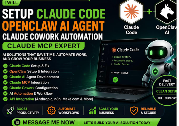 setup claude code openclaw ai agent claude cowork automation claude ai agent mcp