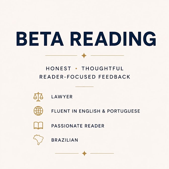 beta read your manuscript and provide honest feedback