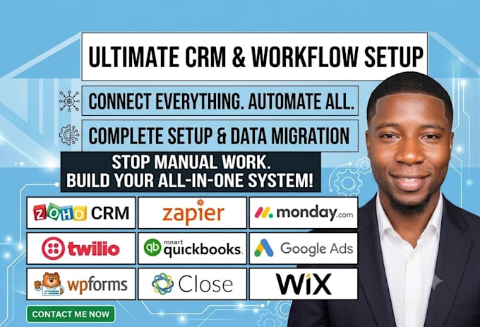 integrate zoho crm google ads wpforms close twilio quickbooks monday zapier wix
