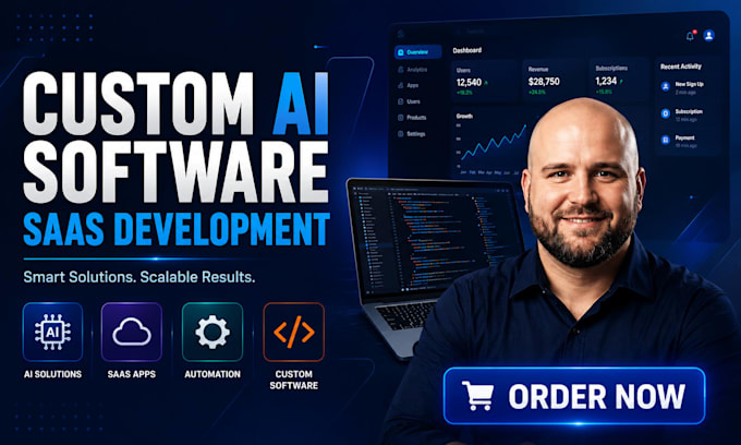 do custom ai software, saas web application and be your ai software developer
