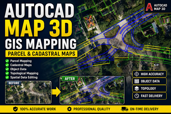 create autocad map 3d,gis and parcel maps