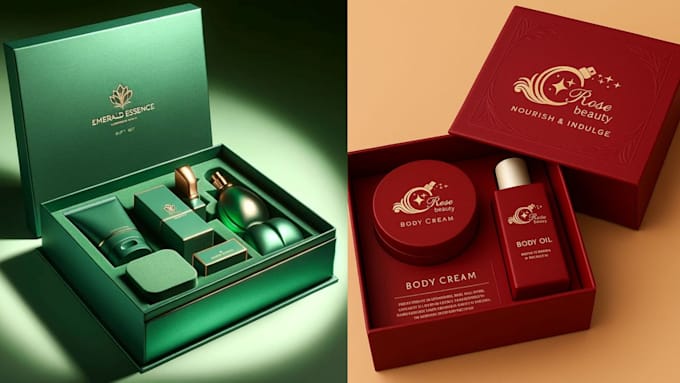 create luxury product rendering gift box bottle and consumer eletronic packaging