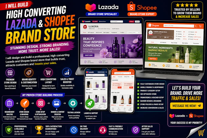 build and optimize your lazada and shopee online store