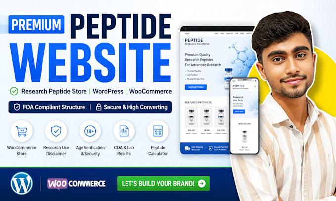 build fda compliant peptide website, research peptide store