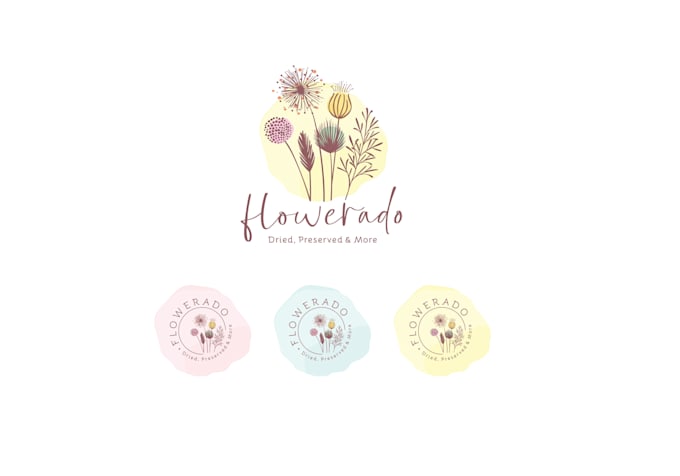design a boho, botanical, whimsical, and floral logo