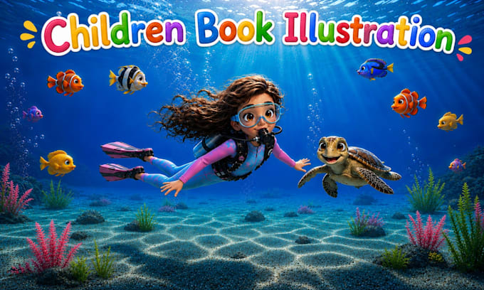 draw 3d childrens book illustrations and characters