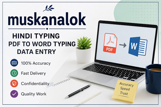 do hindi typing, PDF to word typing and data entry