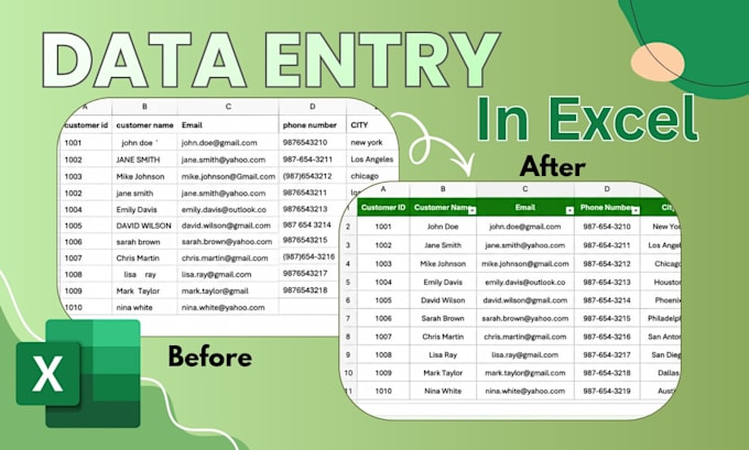 fast and accurate excel data entry  and bulk data entry work