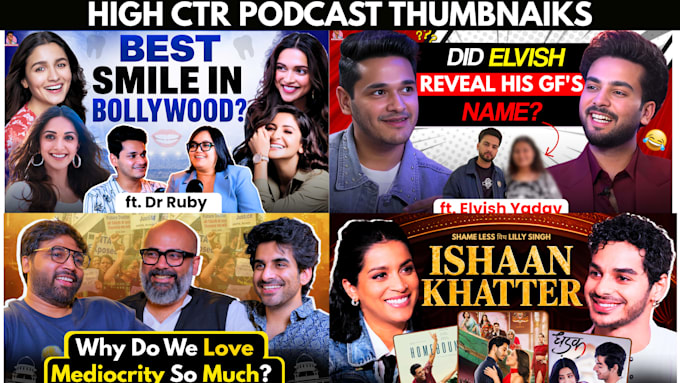 design high CTR yotube podcast thumbnails