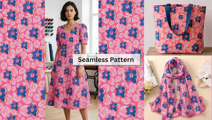 create seamless floral and geometrical pattern design