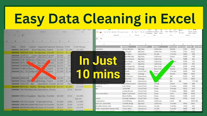 do excel data cleaning and formatting