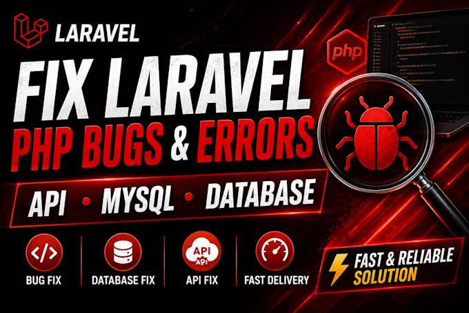 fix laravel PHP bugs errors API and mysql database issues