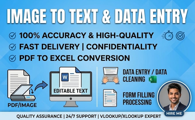 do professional data entry, copy paste, and pdf conversion