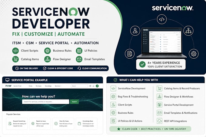 develop and customize servicenow solutions