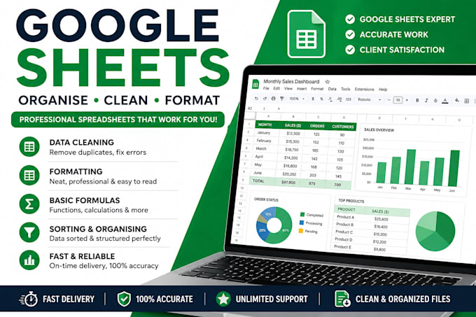 organise, clean and format your google spreadsheet