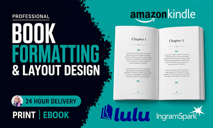 do book formatting, book layout design and KDP ebook formatting