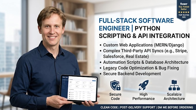 build custom web apps, python scripts, and api integrations