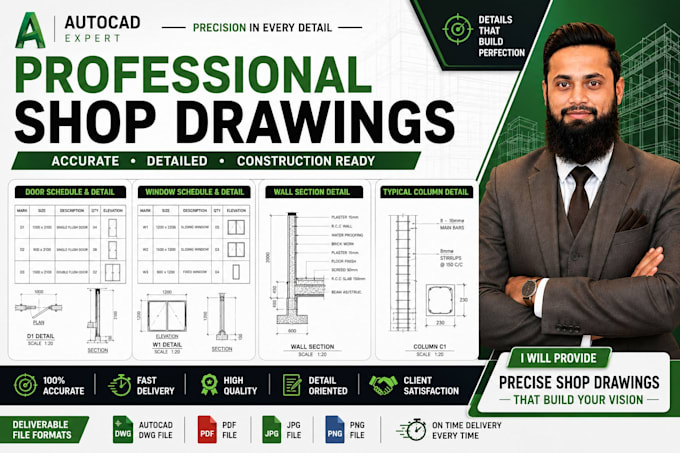 prepare accurate shop drawings in autocad