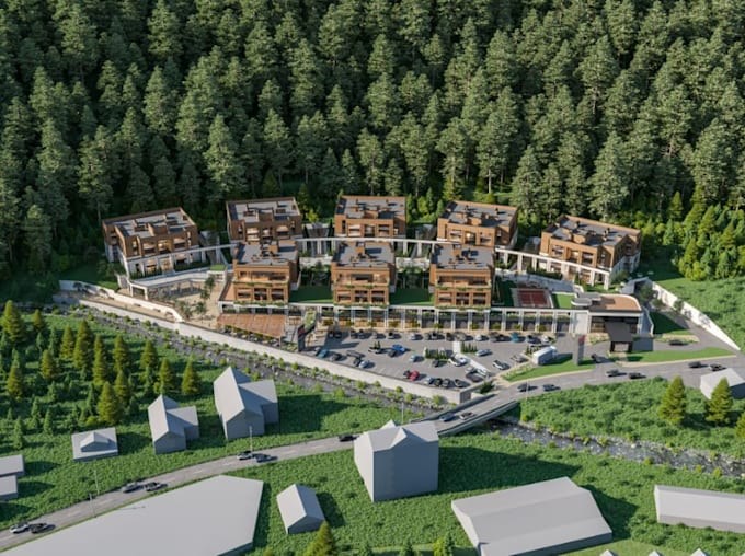 remodel architectural site plan,render urban landscape,master plan visualizalize