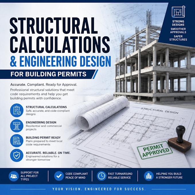 provide structural calculations and engineering design for building permit