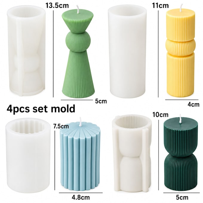 design 3d silicone mold, candle mold, plastic mold for manufacturing