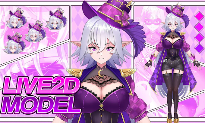 design and rig live2d vtuber model 2d vtuber avatar anime live2d rigging