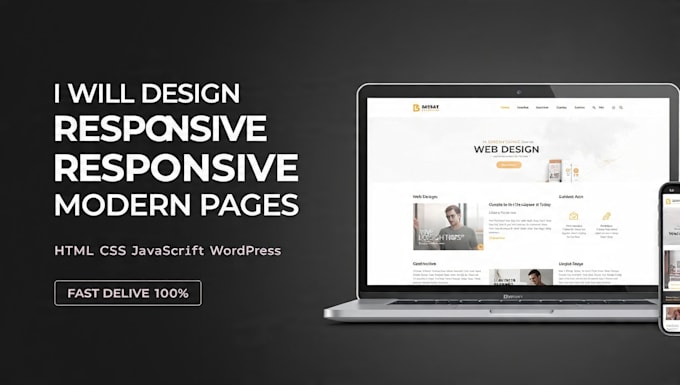 develop responsive website in HTML CSS js wordpress using vs code or notepad