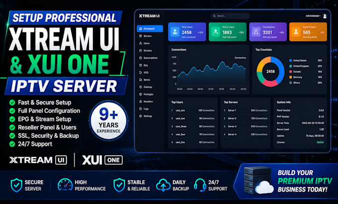 setup xtream ui xui one server with full panel configuration
