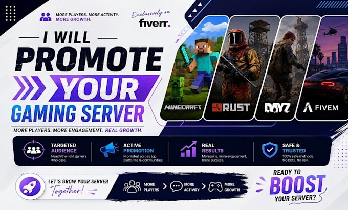 promote minecraft fivem discord gaming communities server