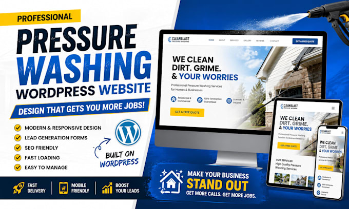 design a modern wordpress website for your pressure washing business