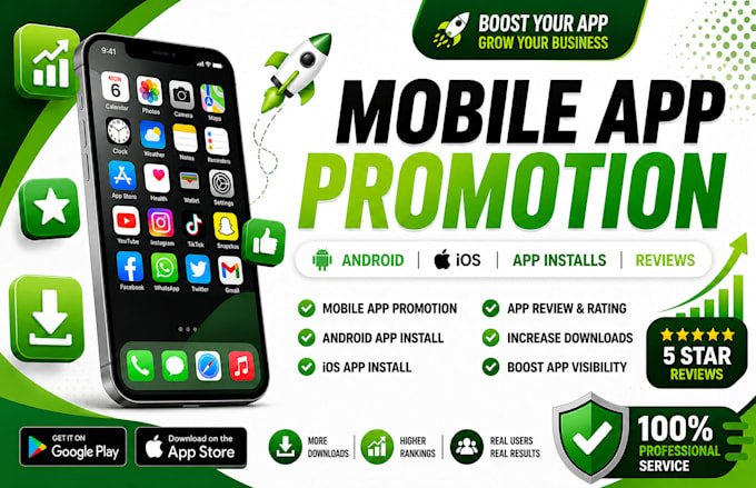 do mobile app promotion, app install, android, ios app review, website review