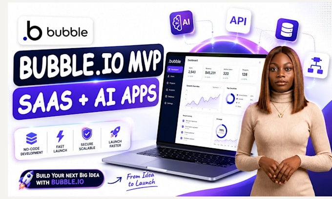 develop bubble io mvp saas website ai app API integrations bubble bug fix expert