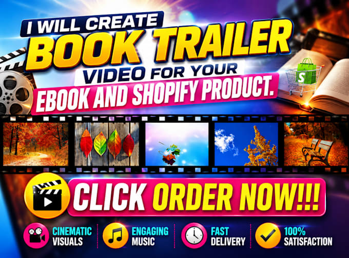 create book trailer video for your ebook and shopify product