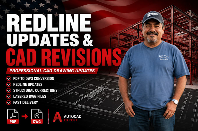 redraw structural plans and update cad drawings from redlines
