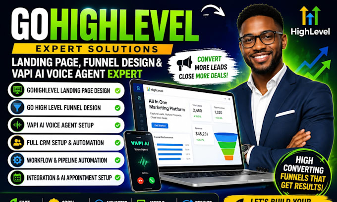 gohighlevel landing page vapi ai voice agent go high level funnel design