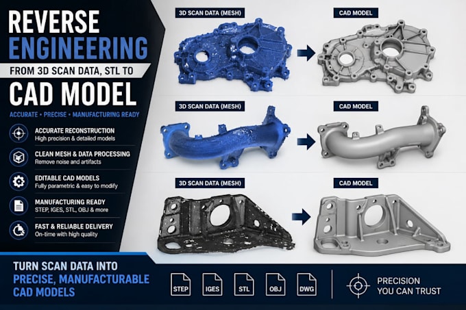 do reverse engineering from 3d scan data stl and cad models