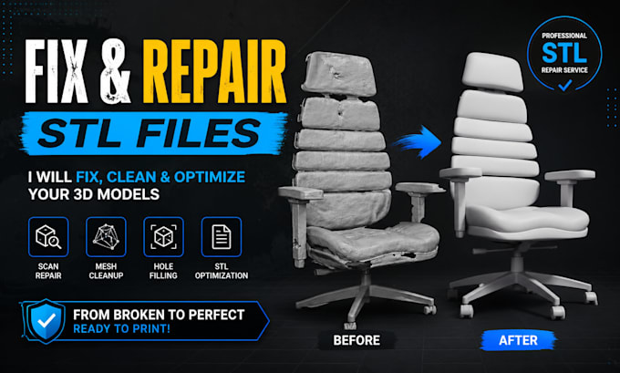 repair, modify, and convert stl files to editable cad file