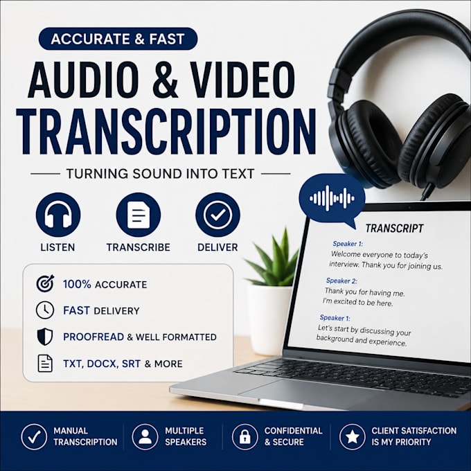 accurately transcribe audio and video into text